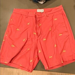 Saddlebred Red Embroidered Men's Shorts with Gold Motif